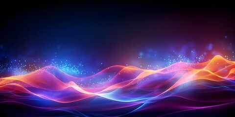 Wall Mural - abstract futuristic background with blurry glowing wave and neon lines. spiritual energy concept, di