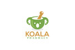Creative logo design depicting a koala as a pestle and mortar- Logo Design Template	
