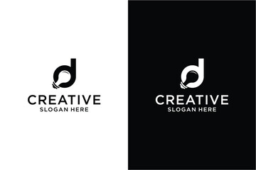 Wall Mural - Letter d bulb Logo design concept