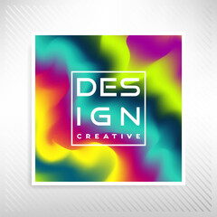 Wall Mural - trendy colorful poster with liquid ink texture. vector bright gr