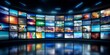 © STUDIO.no.3 - Smart TV Digital Media Wall of Screens Concept. Generative AI technology.