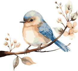 bird nature watercolor neutral colors for kids simple drawing childish cute