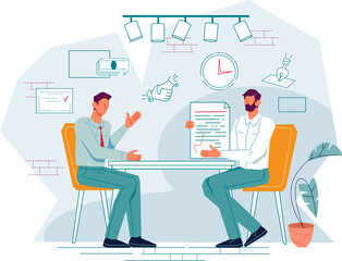 Wall Mural - Business meeting to sign an employment contract or partnership documents. Successful business negotiations with contract signing and deal closing, job and partnership.