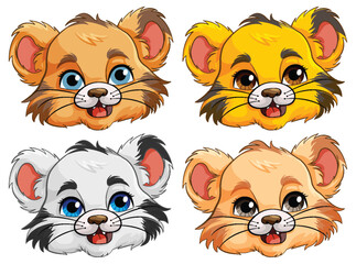 Sticker - Baby Tiger Head Cartoon Character