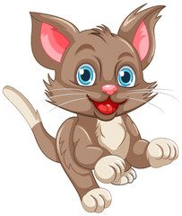 Poster - Cute brown cat cartoon character