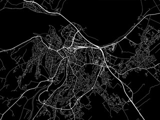 Wall Mural - Vector road map of the city of  Inverness in the United Kingdom on a black background.