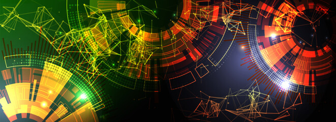 Abstract technology background with plexus effect.
