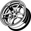 wheel of the car, vector stance wheel, lowered car wheel, Vector wheel for logo or project clothes