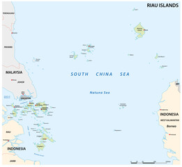 Vector map of the Indonesian archipelago of Riau