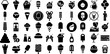 Massive Collection Of Cream Icons Pack Hand-Drawn Linear Cartoon Pictogram Silhouette, Cosmetic, Icon, Skin Doodles Vector Illustration