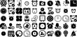 Massive Collection Of Clock Icons Set Flat Modern Web Icon Line, Outline, Set, Global Buttons Isolated On White Background