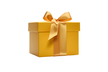 Wall Mural - yellow gold gift box with ribbon bow