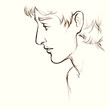 Pencil drawing. Adam face profile