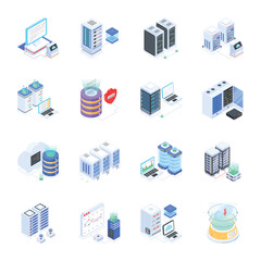 Canvas Print - Pack of Database Isometric Icons 

