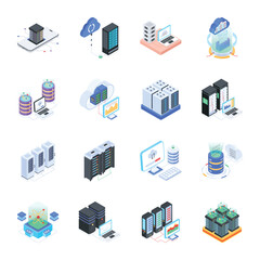 Canvas Print - Pack of Database Isometric Icons 

