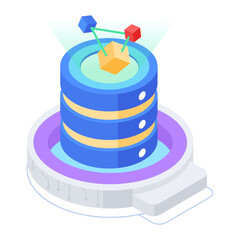 Canvas Print - Pack of Database Isometric Icons 

