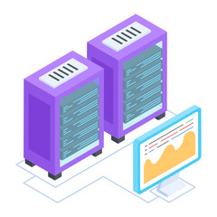 Wall Mural - set of database management isometric icons