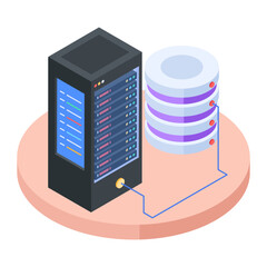 Wall Mural - set of database management isometric icons