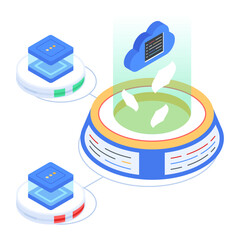 Wall Mural - set of database management isometric icons