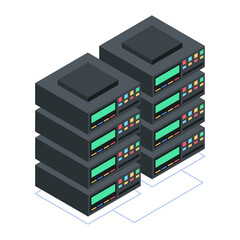 Sticker - Set of Database Management Isometric Icons 

