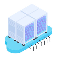 Wall Mural - Set of Database Management Isometric Icons 

