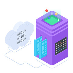Wall Mural - set of database management isometric icons