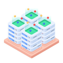 Wall Mural - set of database management isometric icons