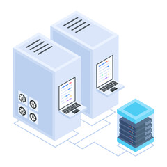 Wall Mural - set of database management isometric icons