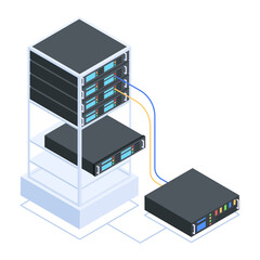 Wall Mural - Set of Database Management Isometric Icons 

