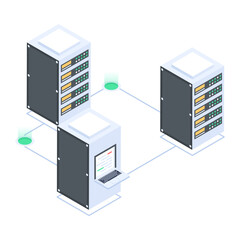Wall Mural - set of database management isometric icons