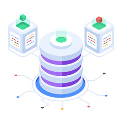 Wall Mural - set of database management isometric icons
