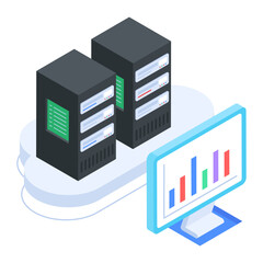 Wall Mural - set of database management isometric icons