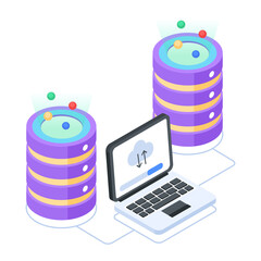 Wall Mural - set of database management isometric icons