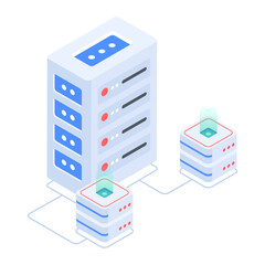 Wall Mural - set of database management isometric icons