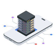 Wall Mural - set of database management isometric icons
