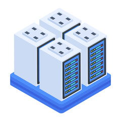 Sticker - Set of Database Management Isometric Icons 

