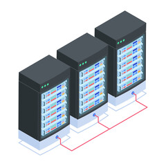Wall Mural - set of database management isometric icons