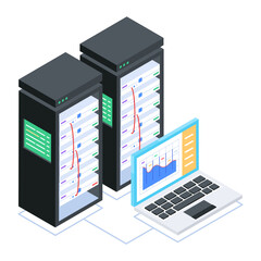 Wall Mural - set of database management isometric icons