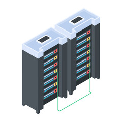 Wall Mural - set of database management isometric icons