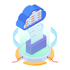 Wall Mural - set of database management isometric icons