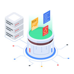 Wall Mural - set of database management isometric icons