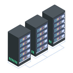 Wall Mural - set of database management isometric icons