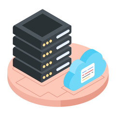 Wall Mural - set of database management isometric icons