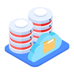 Poster - Set of Database Management Isometric Icons 

