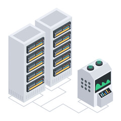 Wall Mural - Set of Database Management Isometric Icons 

