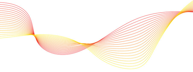 Wall Mural - abstract colorful red and yellow blend wave lines and technology background. red and yellow shade wa