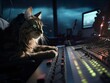 Katze im Tonstudio
