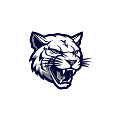 cougar logo. fearless panther. roaring predator. roaring panther. panther half body. roaring fang fa