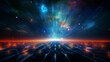 Futuristic space background with stars and nebula, 3d rendering