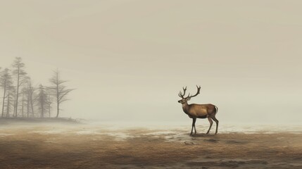 Wall Mural - deer in the woods